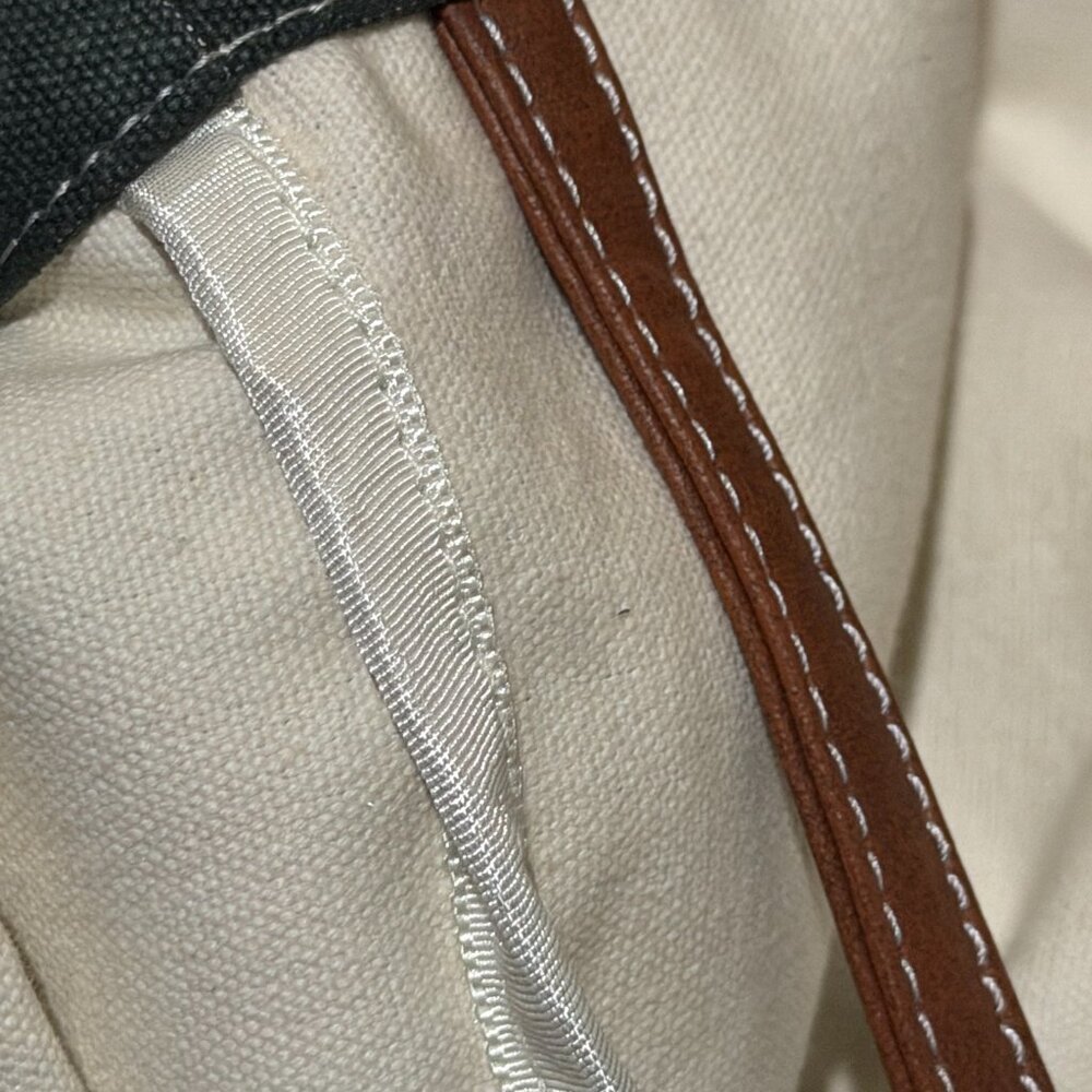 MAIKA Woven Market Tote Bag NWT Mushroom Pattern Vegan Leather - Picture 3 of 9